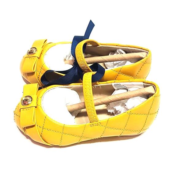 Janie and Jack yellow many jane ballet flats toddler girls size 5 - Picture 3 of 7